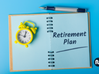 A 401(k) statement lying flat on a kitchen